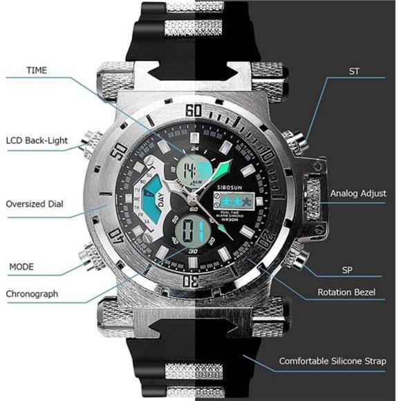 Mens Big Face LED Luxury Watch - Picture 3 of 4